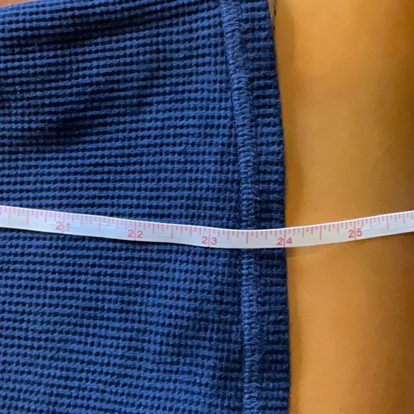 Splendid navy blue waffle off the shoulder Henley top - Picture 7 of 7